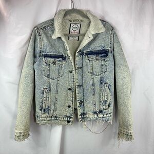 Refinery Republic acid wash sherpa lined jean jacket size M